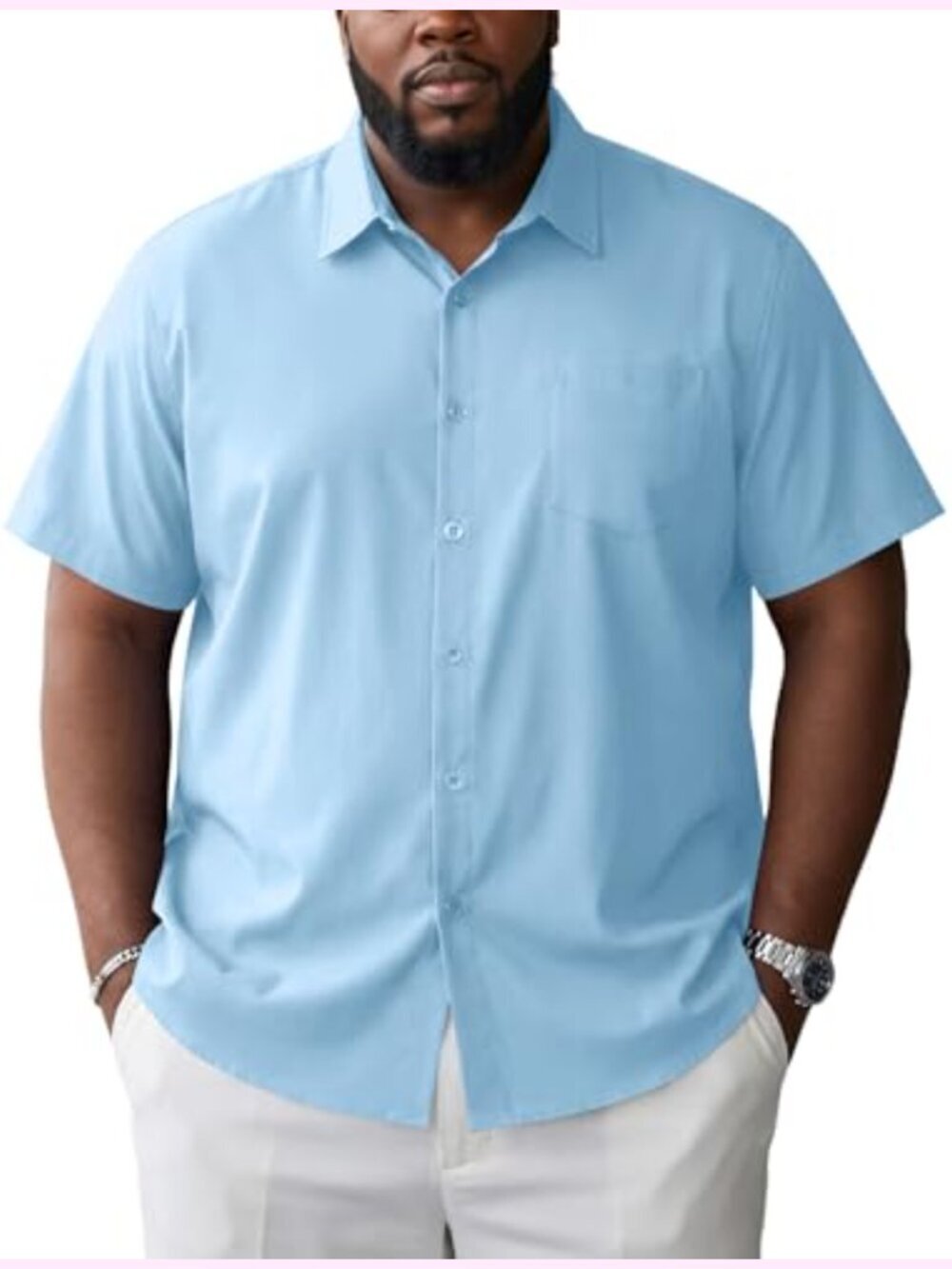 Men's Big & Tall Short Sleeve Button Down Shirt Relaxed Fit Moisture Wicking